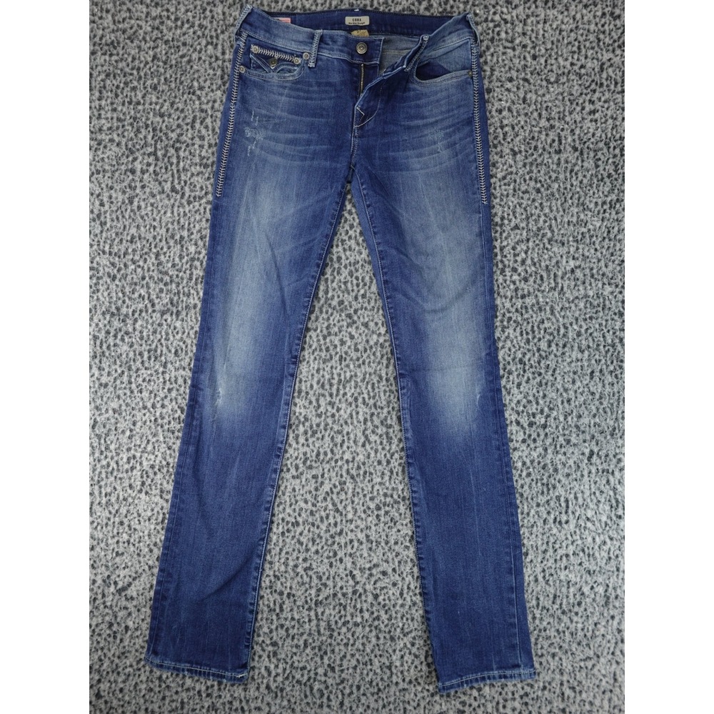 True Religion Cora Straight Jeans Womens 27 Blue Mid Rise Baseball W4SB190NK7